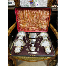 Кофейный набор, Англия, Лимож, 925 проба, фарфор, 20 век