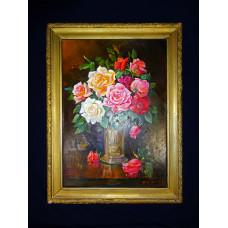 Картина "Цветы", СССР, х/м, 20 век