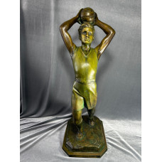 Скульптура "Футболист", бронза, 1930-1940-е годы, Европа